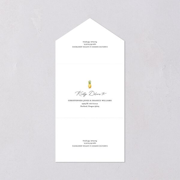 Charming Charleston All-in-One Wedding Invitations Pure White Signature Light Both Recipient and Return Addresses No