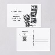 Hand Drawn Photo Strip Save the Date Postcards Pure White