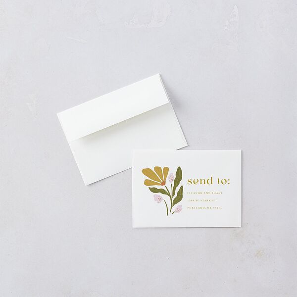 Flower Market Wedding Response Cards Gold Signature Standard