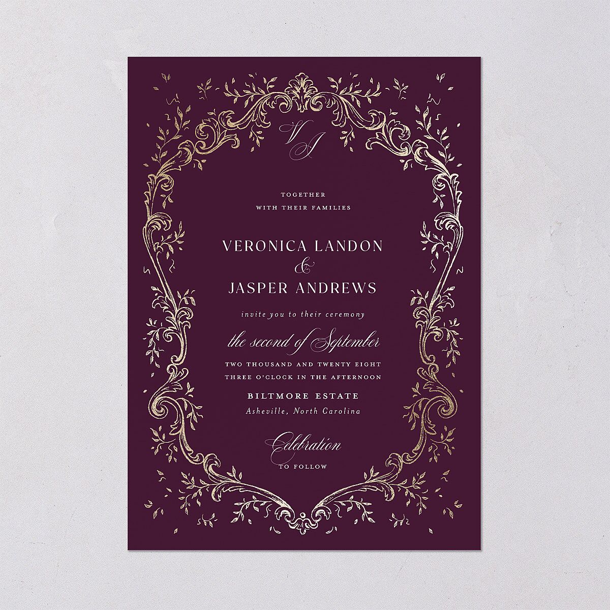 Formal Opulent Frame Wedding Invitations — view 2
