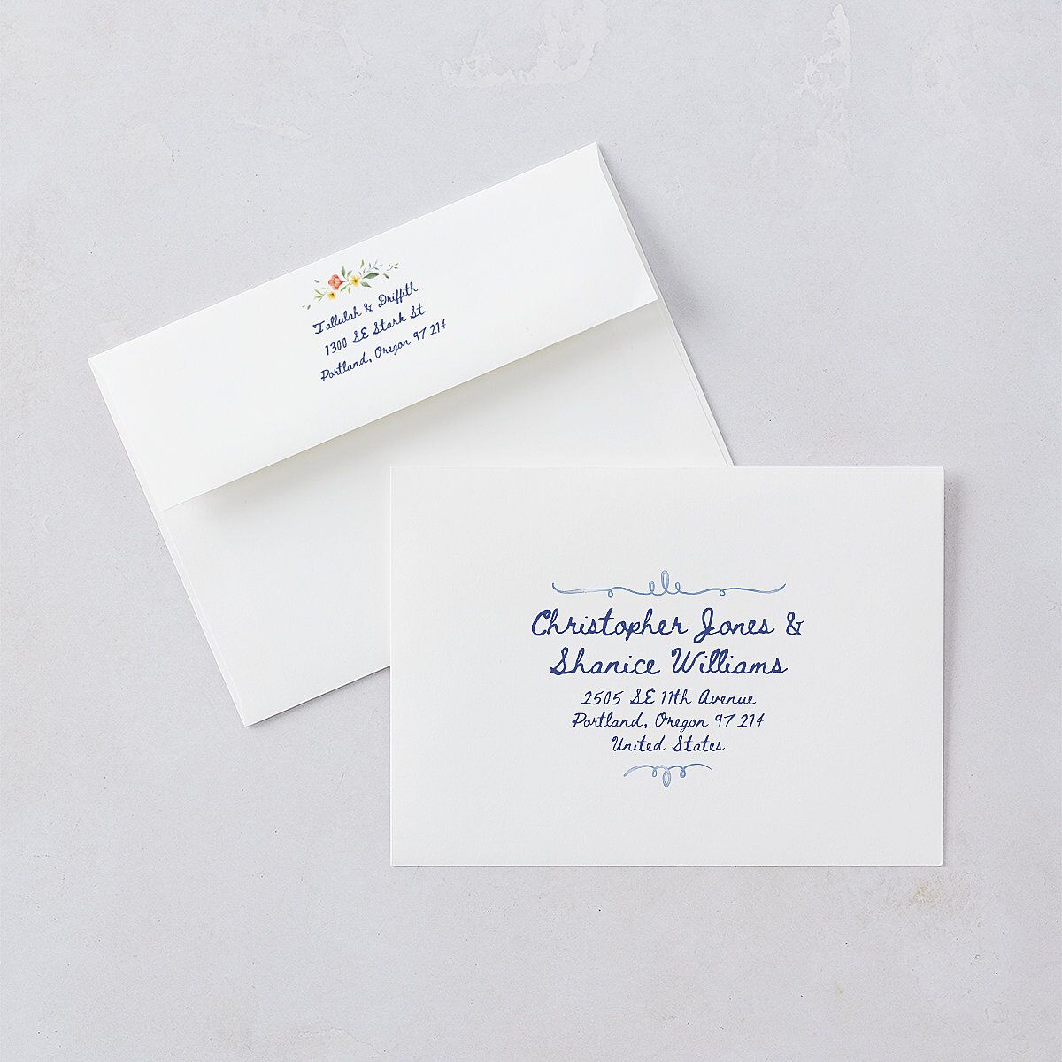 Countryside Crest Wedding Invitations Royal Blue Signature Blank No Standard