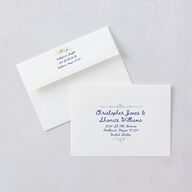 Countryside Crest Wedding Invitations Royal Blue Signature Blank No Standard