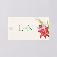 Hawaiian Tropical Orchid Oval Favor Gift Tags Crimson Signature
