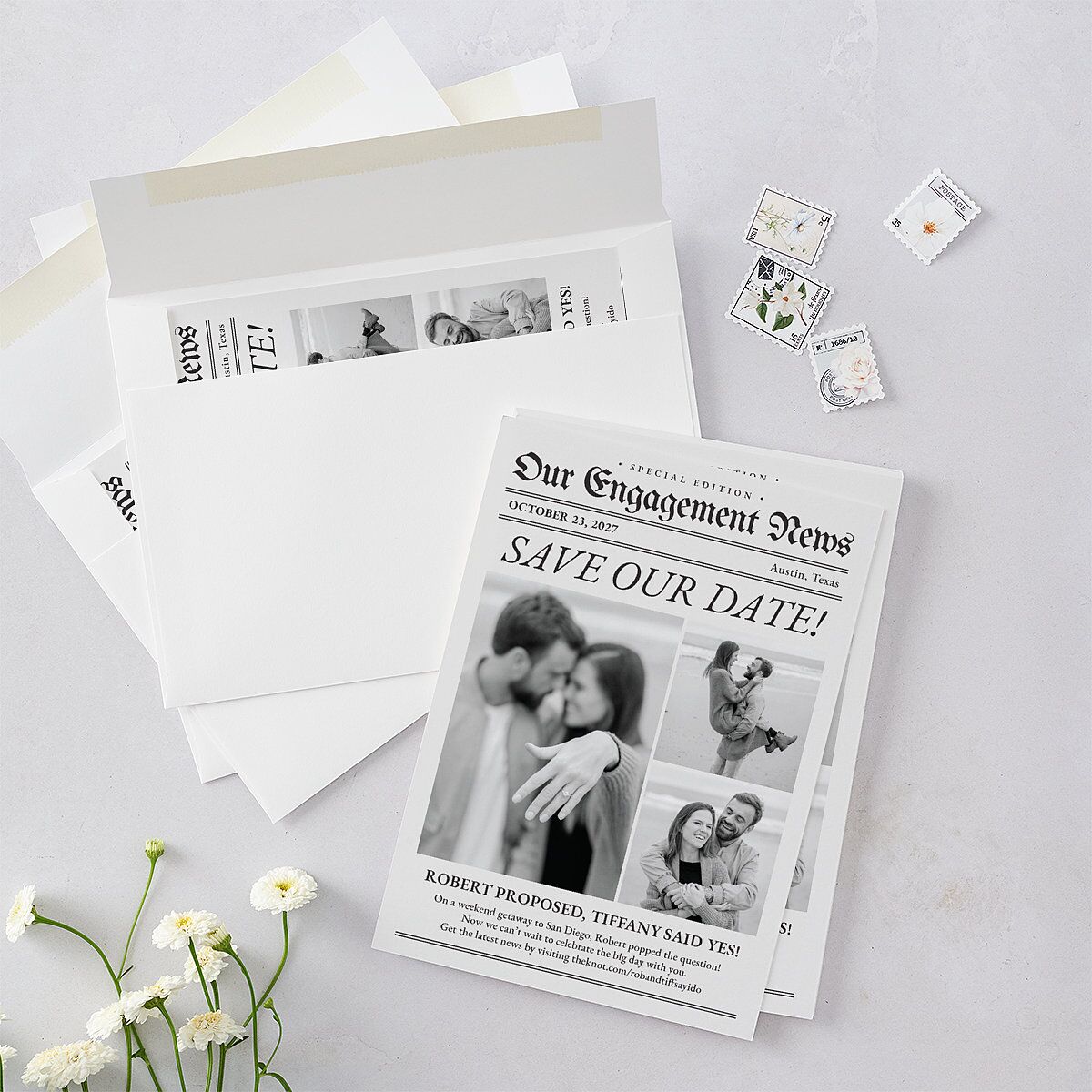 Newspaper Save the Date Cards — view 5