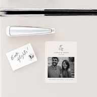 Minimal Leaves Save The Date Magnets Bisque Magnet Paper