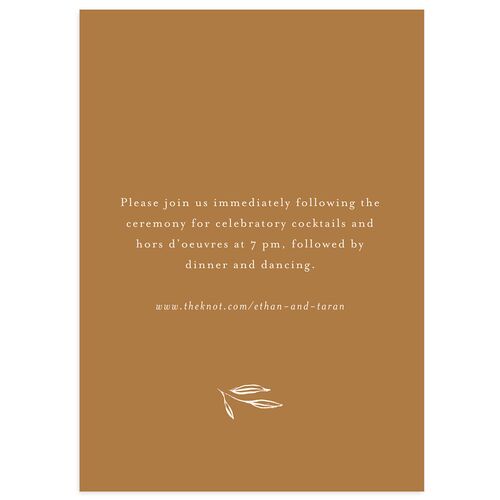 Minimal Leaves Wedding Enclosure Cards Saddle Signature Standard