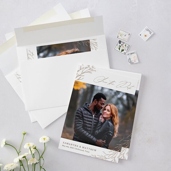 Rustic Branches Save The Date Cards Biscotti Signature smooth Blank No Standard