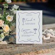 Hand Drawn Wavy Border Standard Bar Tabletop Sign Small Sapphire Standard Indoor Foam Core S Tabletop Bar