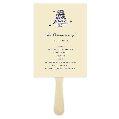 Hand Drawn Cake Fan Programs Royal Blue Signature Standard