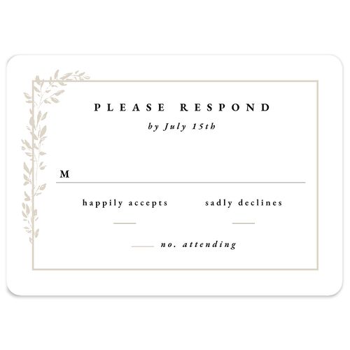 Dainty Frame Wedding Response Cards Pure White Signature Rounded