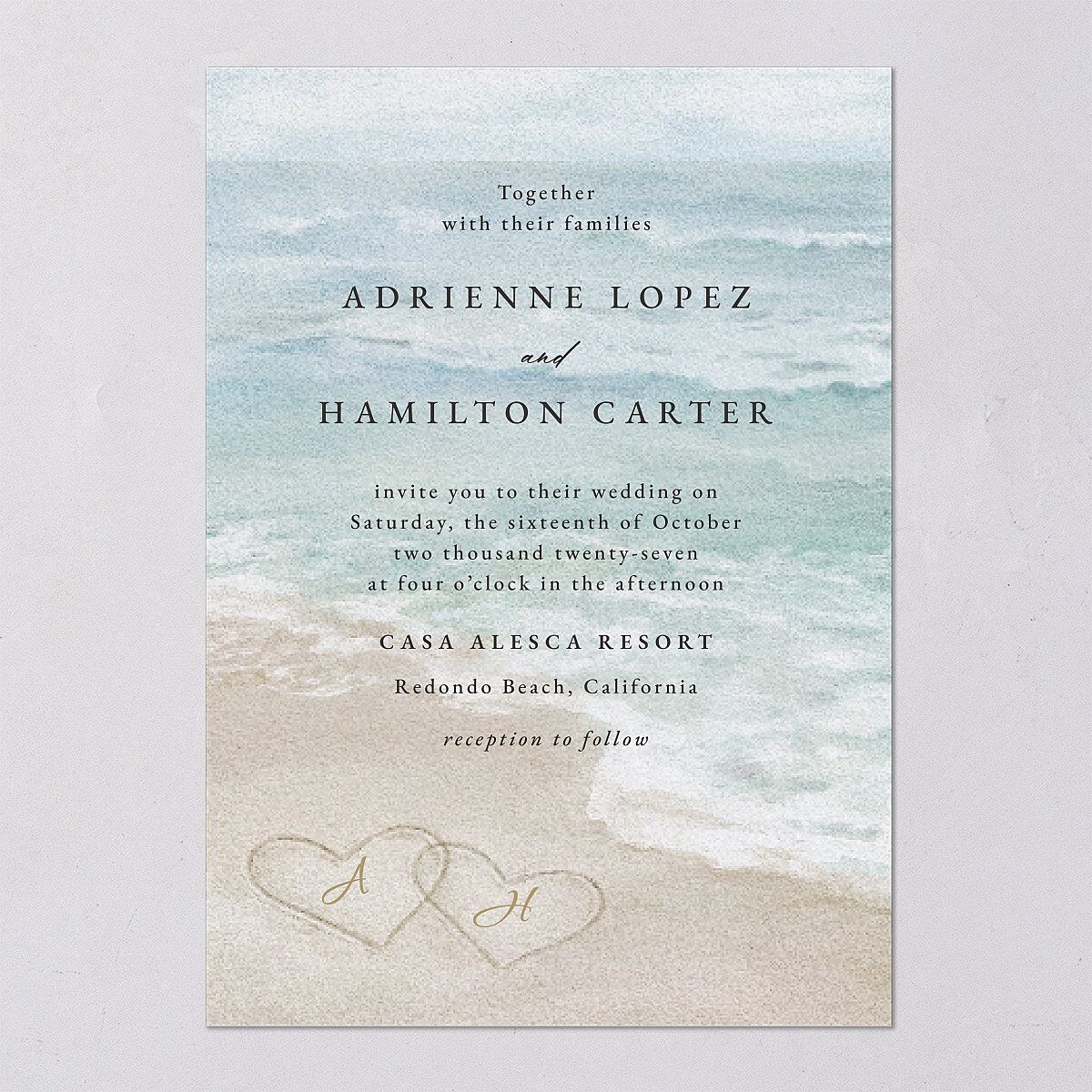 Beach Monogram Wedding Invitations — view 9