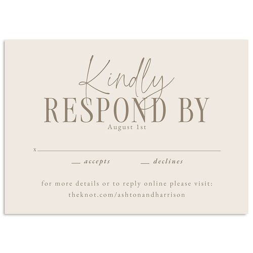 Timeless Lockup Wedding Response Cards Mocha Signature Standard