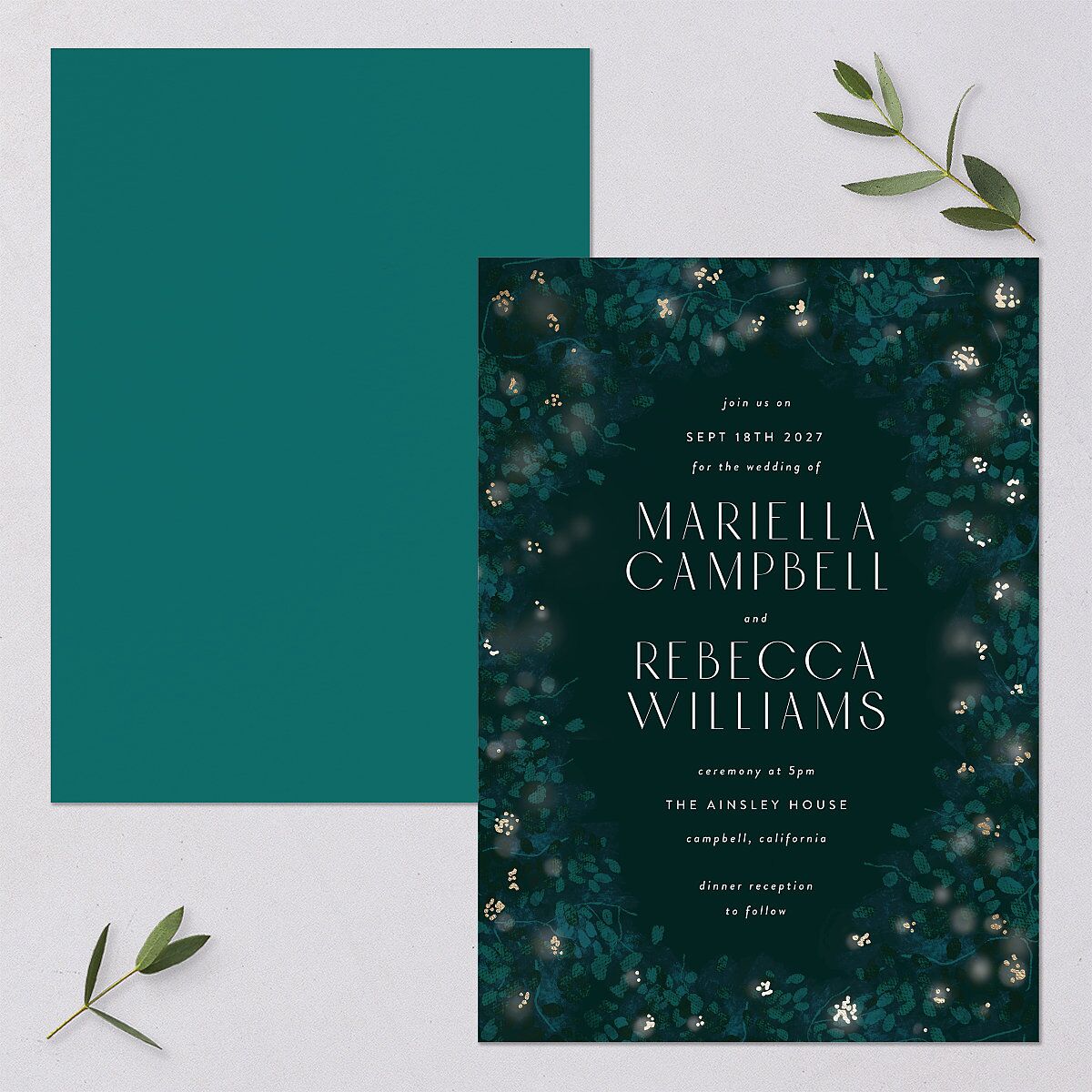 Moonlit Garden Wedding Invitations — view 1