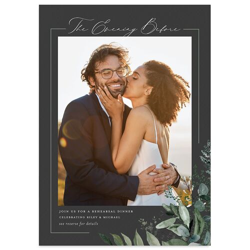 Gorgeous Greenery Rehearsal Dinner Invitations Charcoal Signature Blank Standard