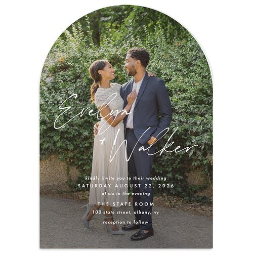 Picture This Photo Wedding Invitations Dusty Rose Signature Blank No Arch