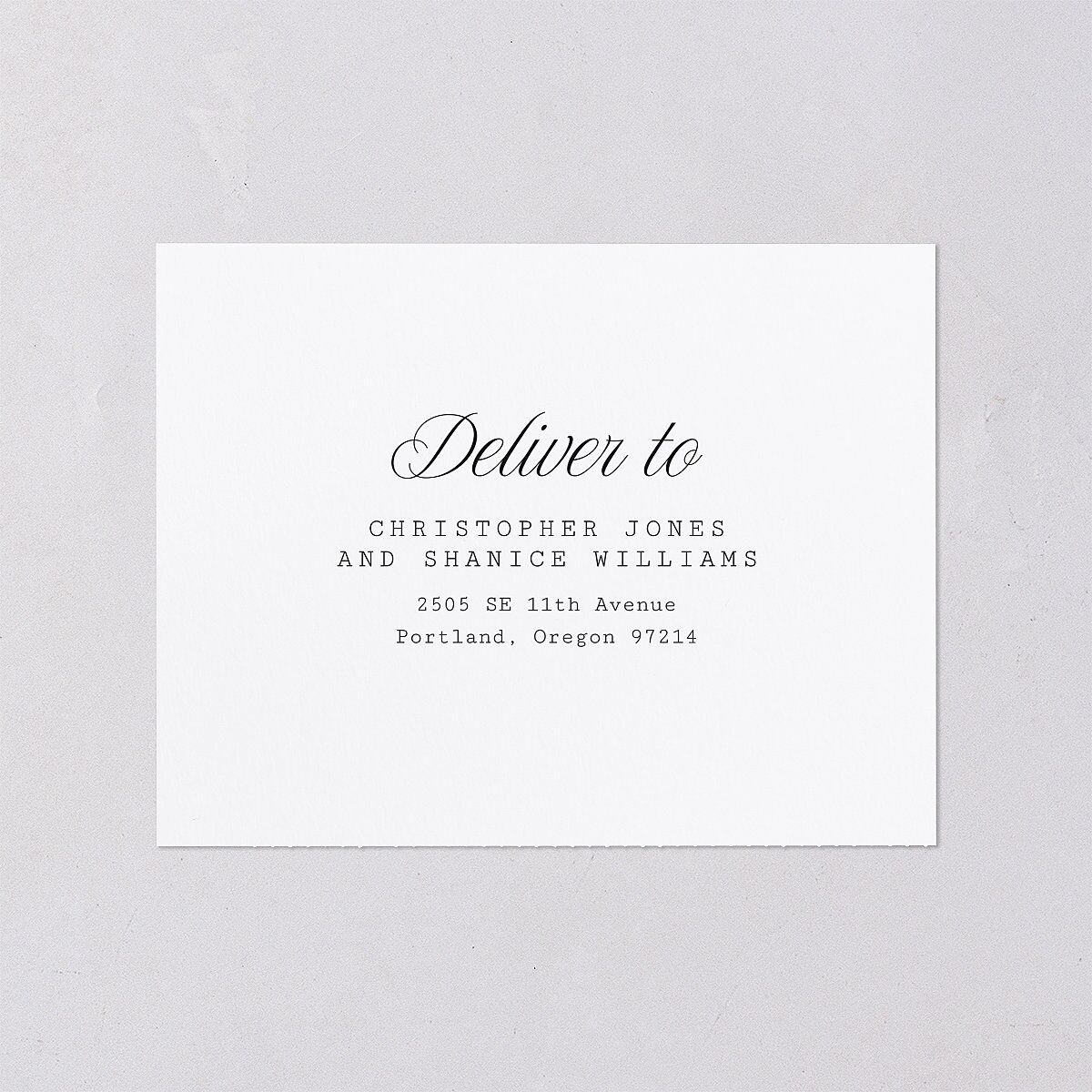 Vintage Script All-in-One Wedding Invitations Midnight Signature Light Both Recipient and Return Addresses No