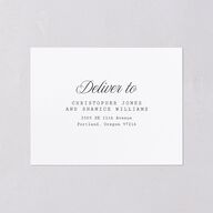Vintage Script All-in-One Wedding Invitations Midnight Signature Light Both Recipient and Return Addresses No