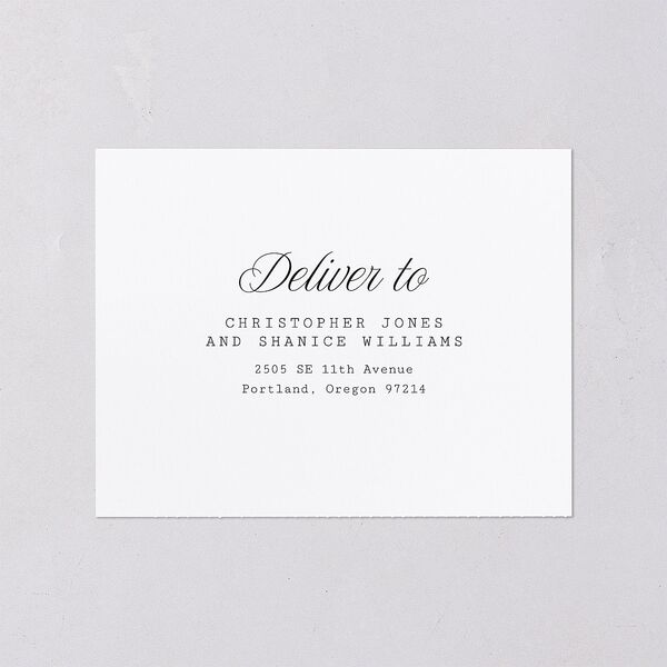 Vintage Script All-in-One Wedding Invitations Midnight Signature Light Both Recipient and Return Addresses No