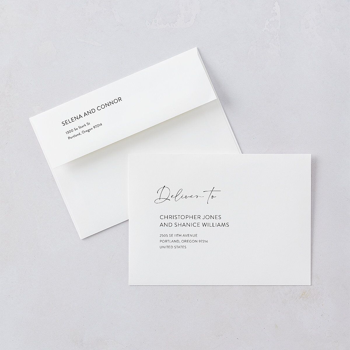 Floral Sprig Rehearsal Dinner Invitation Envelopes White Standard Canary Both Recipient and Return Addresses Signature
