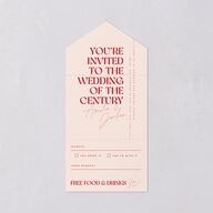Wedding Of The Century All-in-One Wedding Invitations Rose Pink Signature Light Both Recipient and Return Addresses No