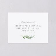 Greenery Laurel All-in-One Wedding Invitations Thyme Signature Light Both Recipient and Return Addresses No
