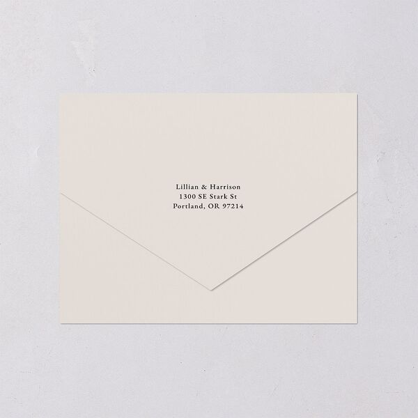 Elegant Oval Monogram All-in-One Wedding Invitations Sand Signature Light Both Recipient and Return Addresses No