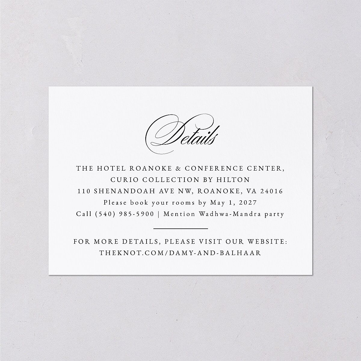 Vintage Flourish Wedding Enclosure Cards Pure White Signature Standard