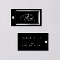 Polished Frame Favor Gift Tags Silver Licorice Signature