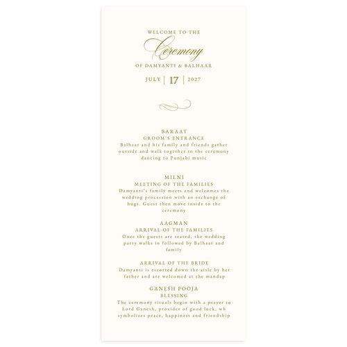 Vintage Flourish Wedding Programs Linen Signature