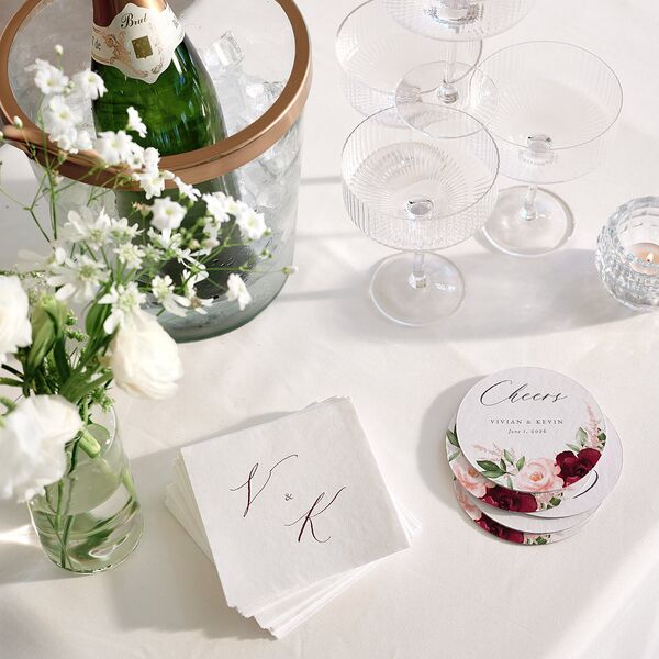 Beloved Floral Coasters Dark Berry Cardboard Circle