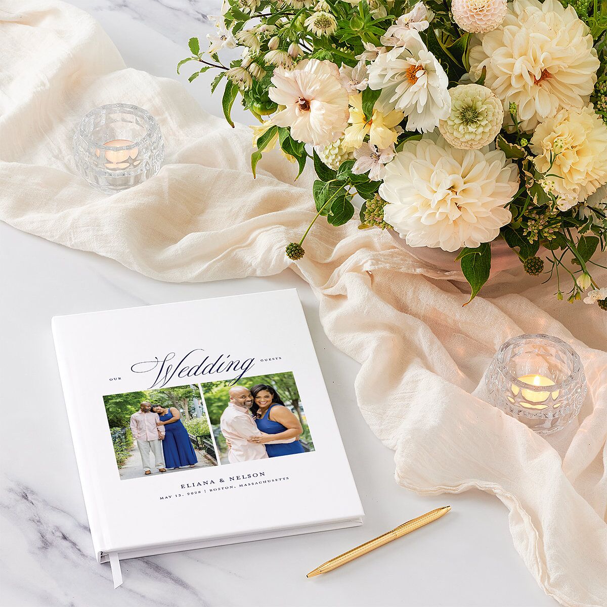 Classic Photo Guest Books Navy