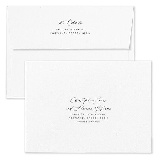 Modern Collage Holiday Card Envelopes Peach Pink Both Recipient and Return Addresses Standard