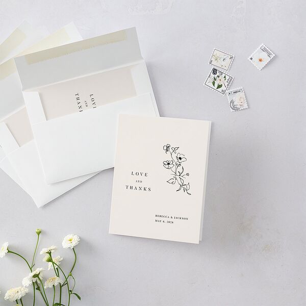 Elegant Minimal Thank You Cards Champagne