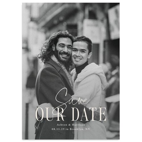 Timeless Lockup Save the Date Cards Mocha Signature smooth Blank No Standard