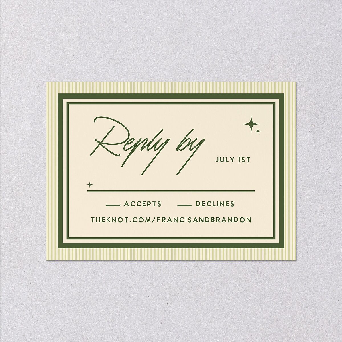 Retro Tropical Destination Wedding Response Cards Pear Signature Standard