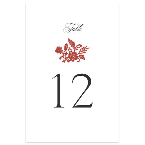 Ornate Lace Table Numbers Copper Signature