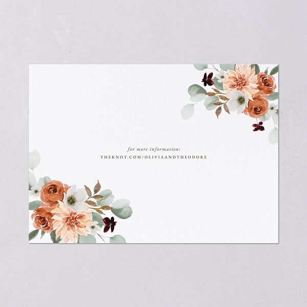 Eucalyptus Bouquet Save the Date Cards Terracotta Signature smooth Blank No Standard
