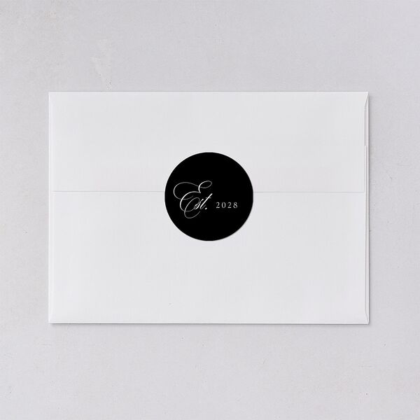 Timeless Frame Wedding Stickers Pure White Circle
