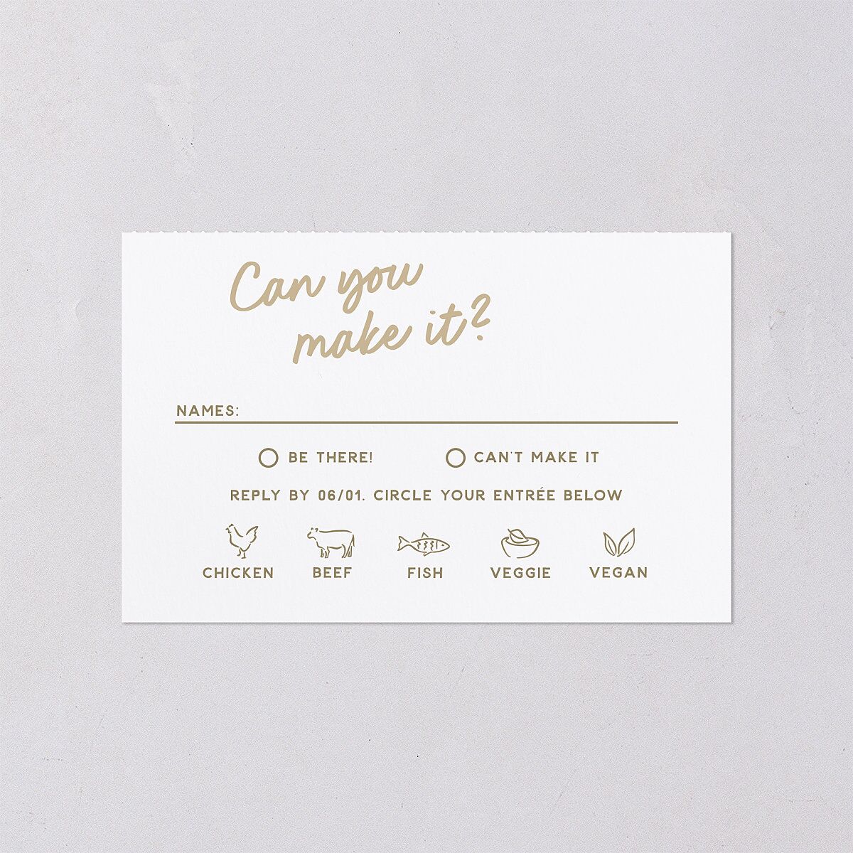 Color Pop Retro Photo All-in-One Wedding Invitations Sand Signature Light Both Recipient and Return Addresses No