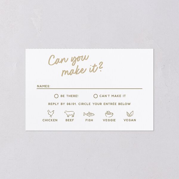 Color Pop Retro Photo All-in-One Wedding Invitations Sand Signature Light Both Recipient and Return Addresses No