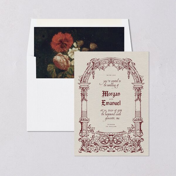 Gothic Medieval Arch Envelope Liners Burgundy Standard