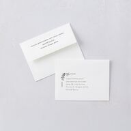 Monogram Leaves Thank You Card Envelopes White Eucalyptus Both Recipient and Return Addresses Signature Standard