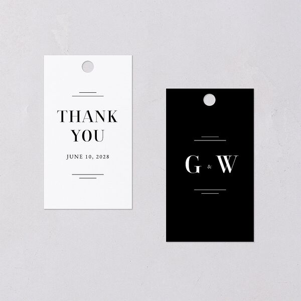 Country Club Favor Gift Tags Pure White Signature