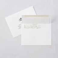 Elegant Greenery Save The Date Cards Pure White Signature smooth Blank No Standard