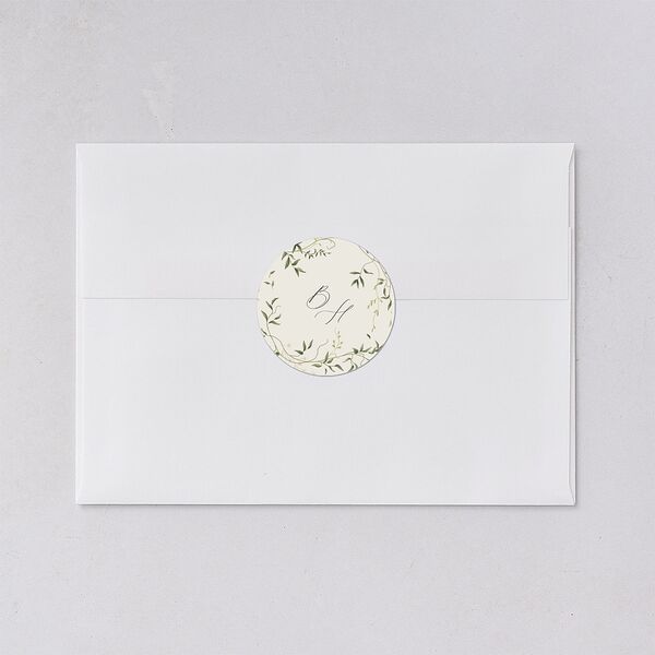 Dainty Fairytale Greenery Wedding Stickers Hunter Green Circle