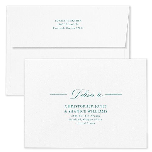Coastal Oysters and Anchors Wedding Invitation Envelopes Rose Wave Recipient Address Standard Signature