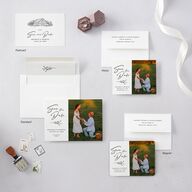 Rustic Setting Save The Date Magnets Medieval Grey Magnet Paper
