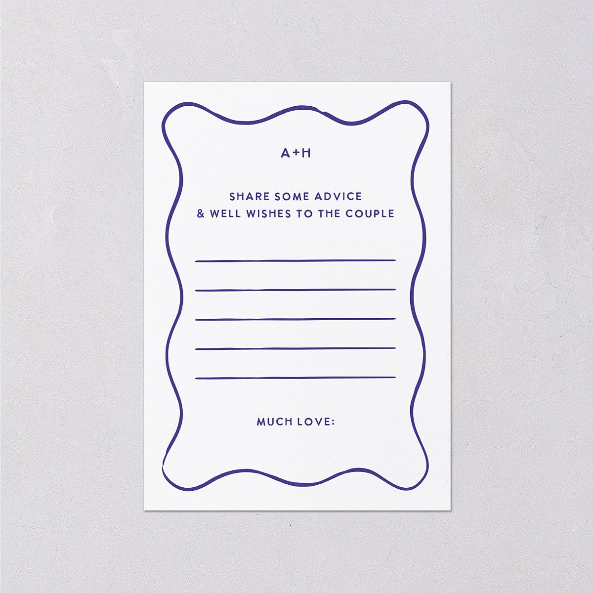 Hand Drawn Wavy Border Wedding Response Cards Sapphire Signature Standard