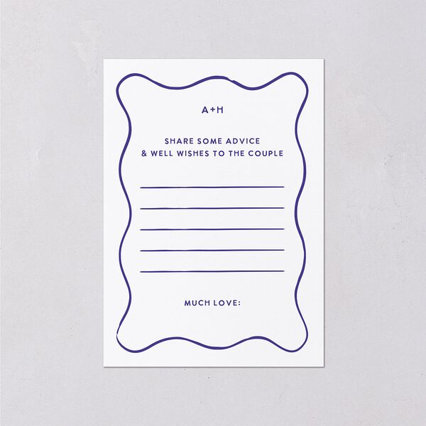 Hand Drawn Wavy Border Wedding Response Cards Sapphire Signature Standard