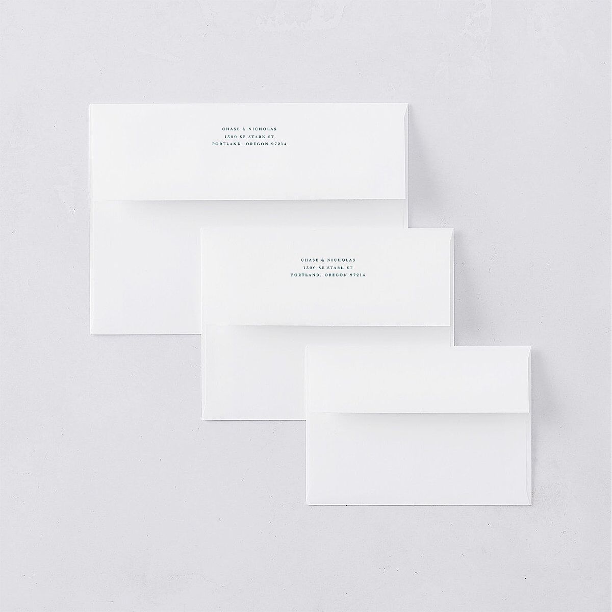 Palm Tree Icon Rehearsal Dinner Invitation Envelopes White Tide Pool Both Recipient and Return Addresses Signature Standard